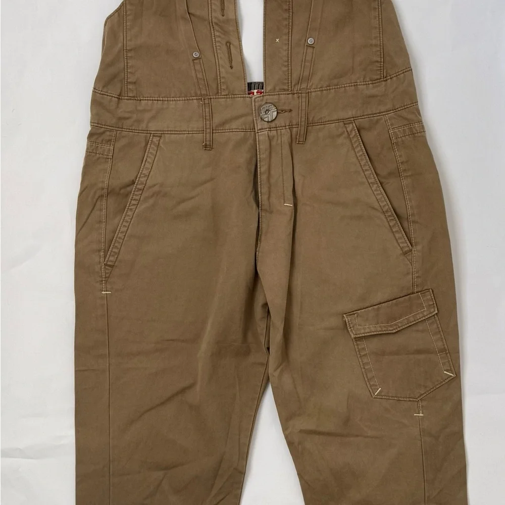 Miss Sixty Brown Cotton Halter Overall Jumpsuit Women's size 30 - Picture 4 of 14